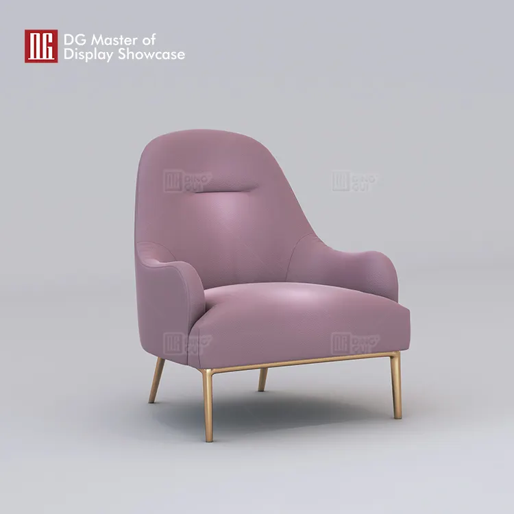 Luxury Purple Leather & Gold Metal Jewelry Display Chair. Contact for More Info! 3