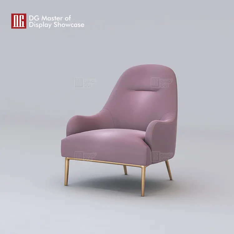 Luxury Purple Leather & Gold Metal Jewelry Display Chair. Contact for More Info! 4