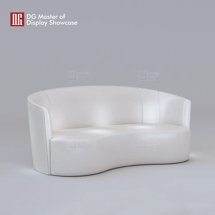 High-Quality White Leather Sofa for Luxury Jewelry Stores 3