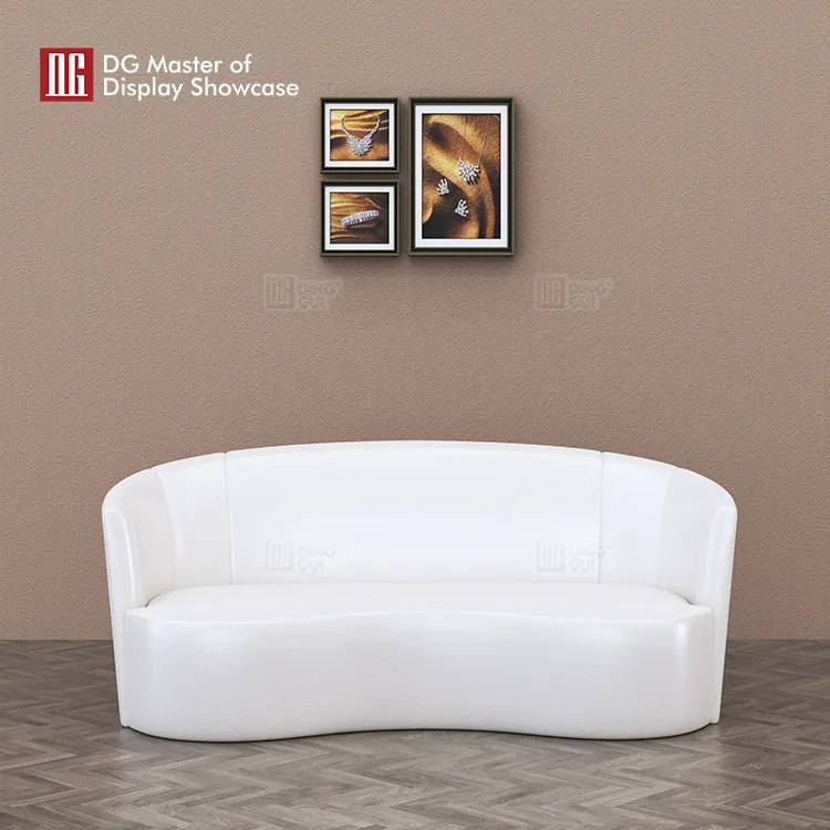 High-Quality White Leather Sofa for Luxury Jewelry Stores 5