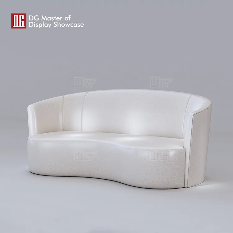 High-Quality White Leather Sofa for Luxury Jewelry Stores 4