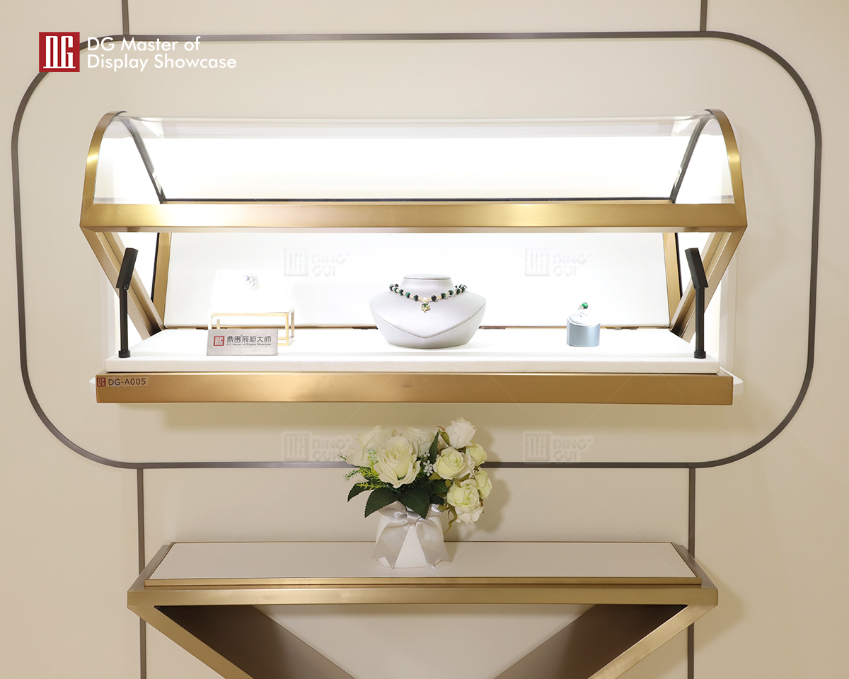 Vitrína DG, luxusná šperkovnica na mieru, nástenná skrinka na hodinky, vitrína, interiérový dizajn 7