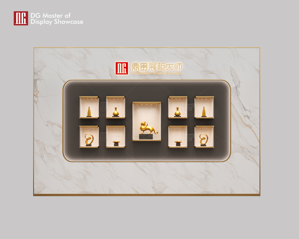 Marangyang marble na alahas na nakadikit sa dingding na kumbinasyon ng display cabinet 6