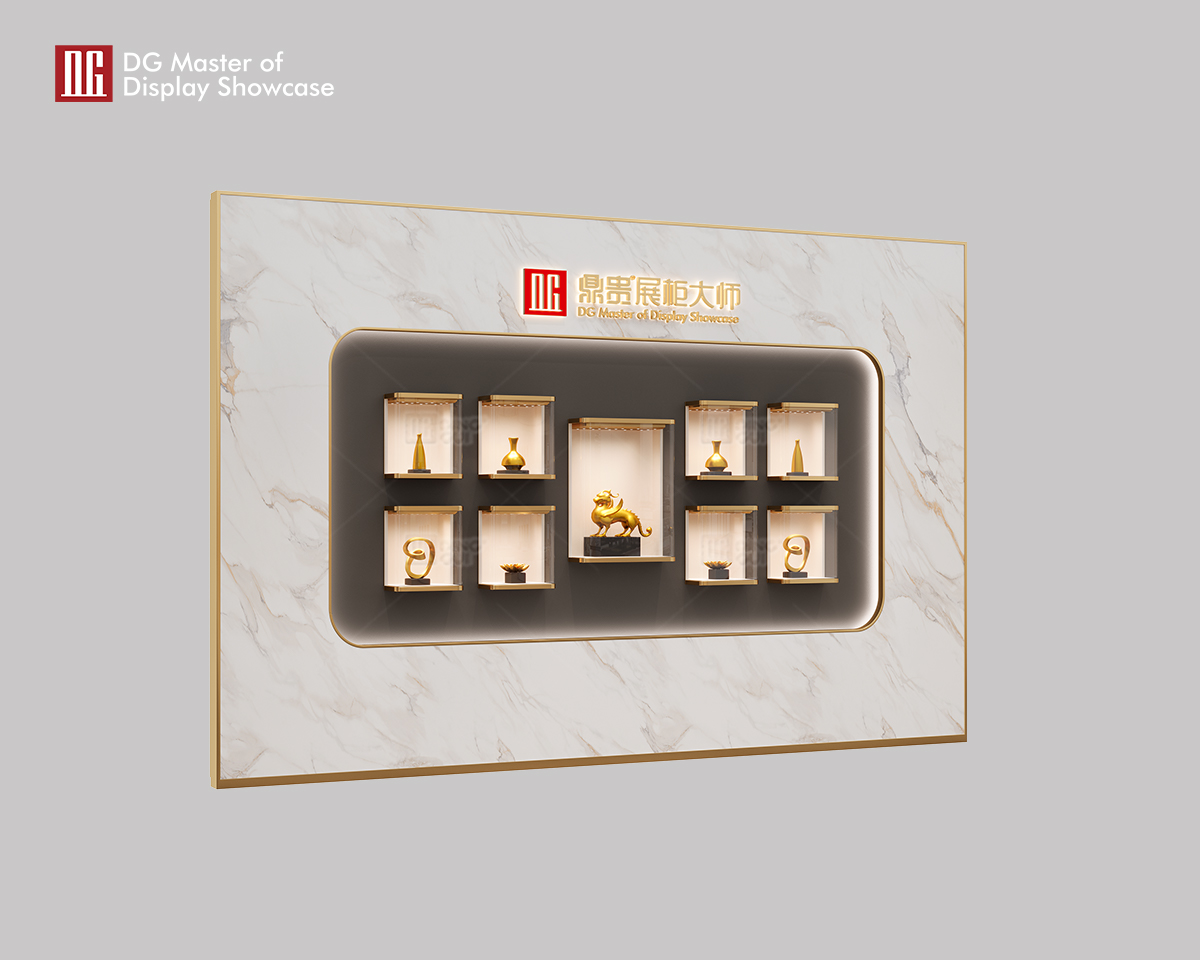 Marangyang marble na alahas na nakadikit sa dingding na kumbinasyon ng display cabinet 7
