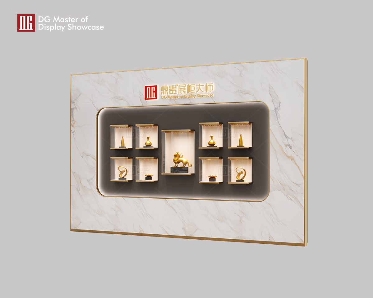 Marangyang marble na alahas na nakadikit sa dingding na kumbinasyon ng display cabinet 8