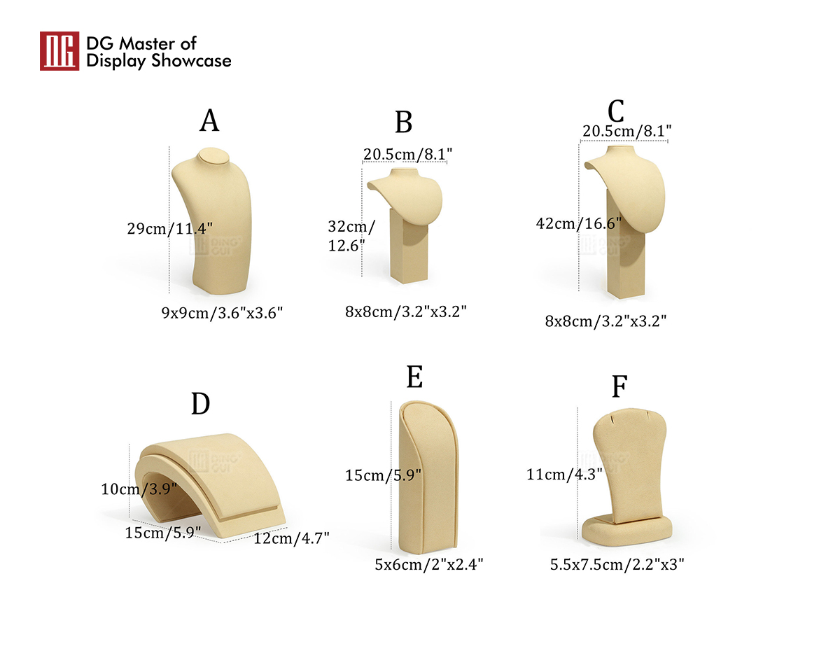 Exhibición de joyería personalizada DG, conjunto completo de accesorios, fabricante 10