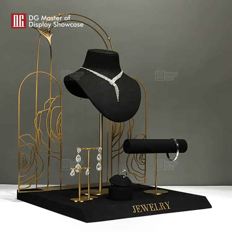 professional black velvet jewelry trays design solution | DG Display Showcase 3