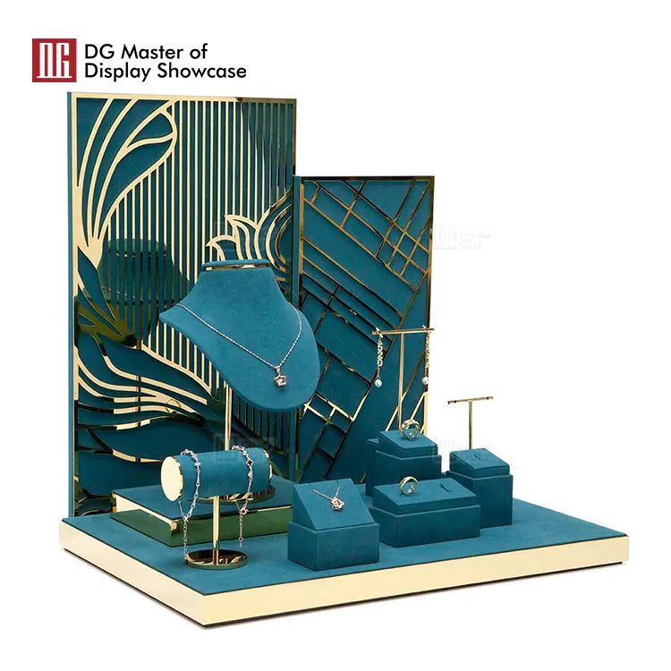 Velvet-Lined Stainless Steel Jewelry Display Rack 2