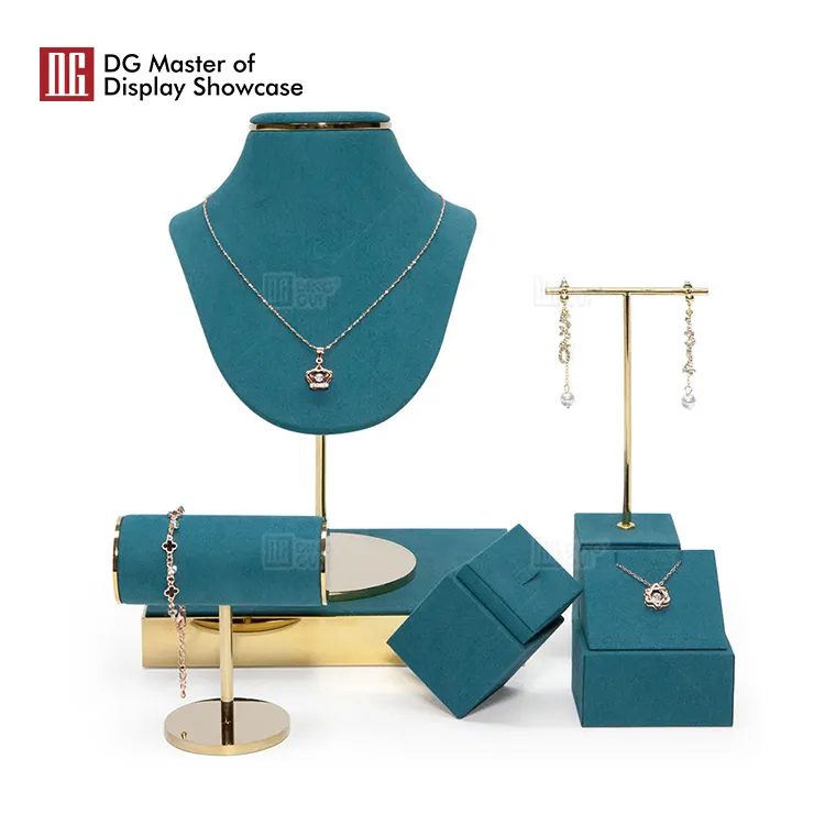 Velvet-Lined Stainless Steel Jewelry Display Rack 4