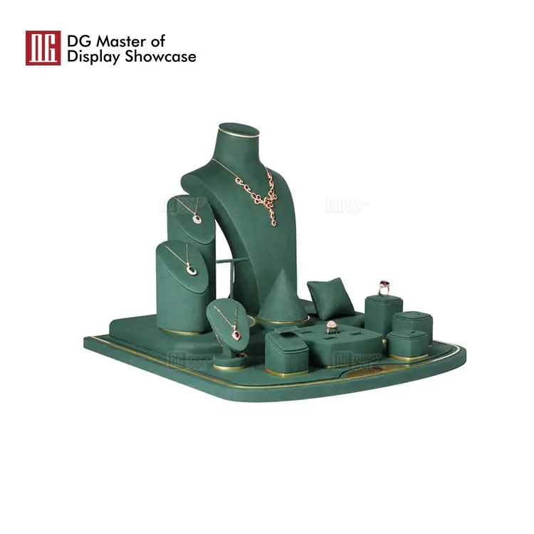 Stainless Steel & Velvet Jewelry Display Set - Elegant & Noble Tray 2