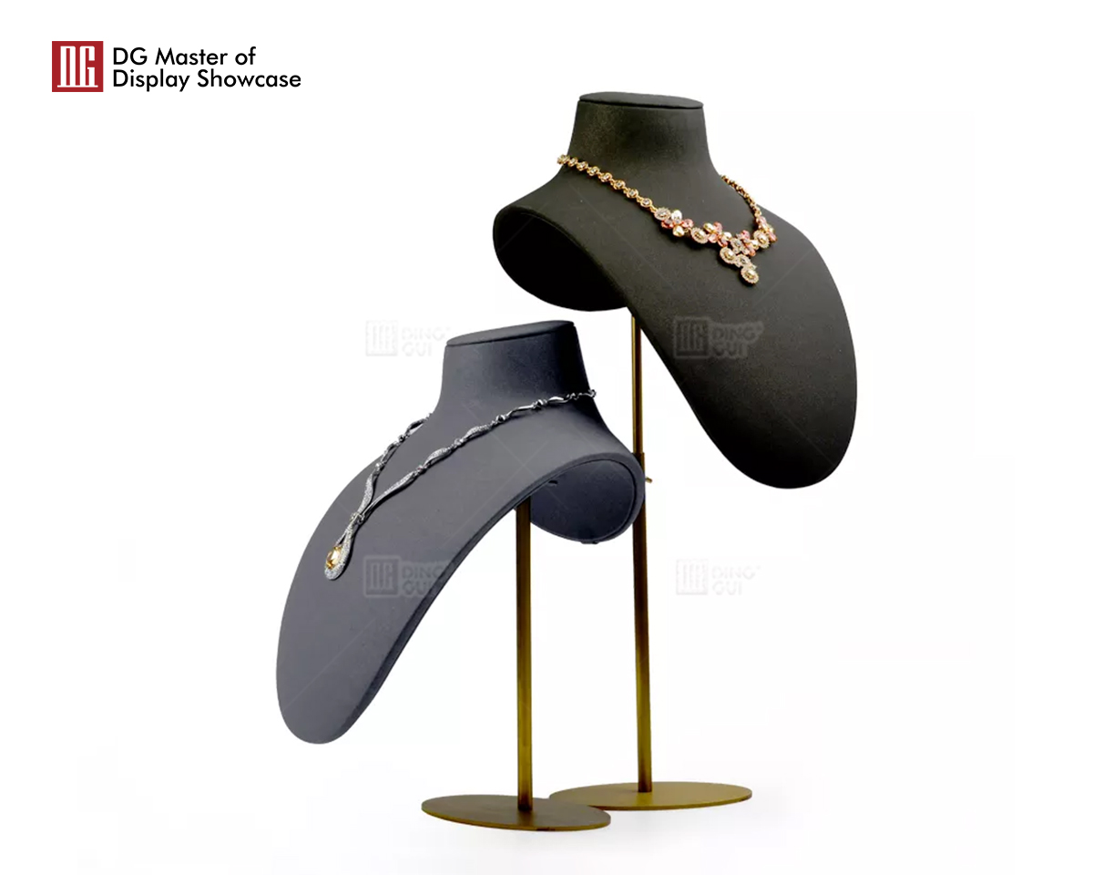 Stainless Steel and Velvet Jewelry Display Set - Elegant Showcase 7