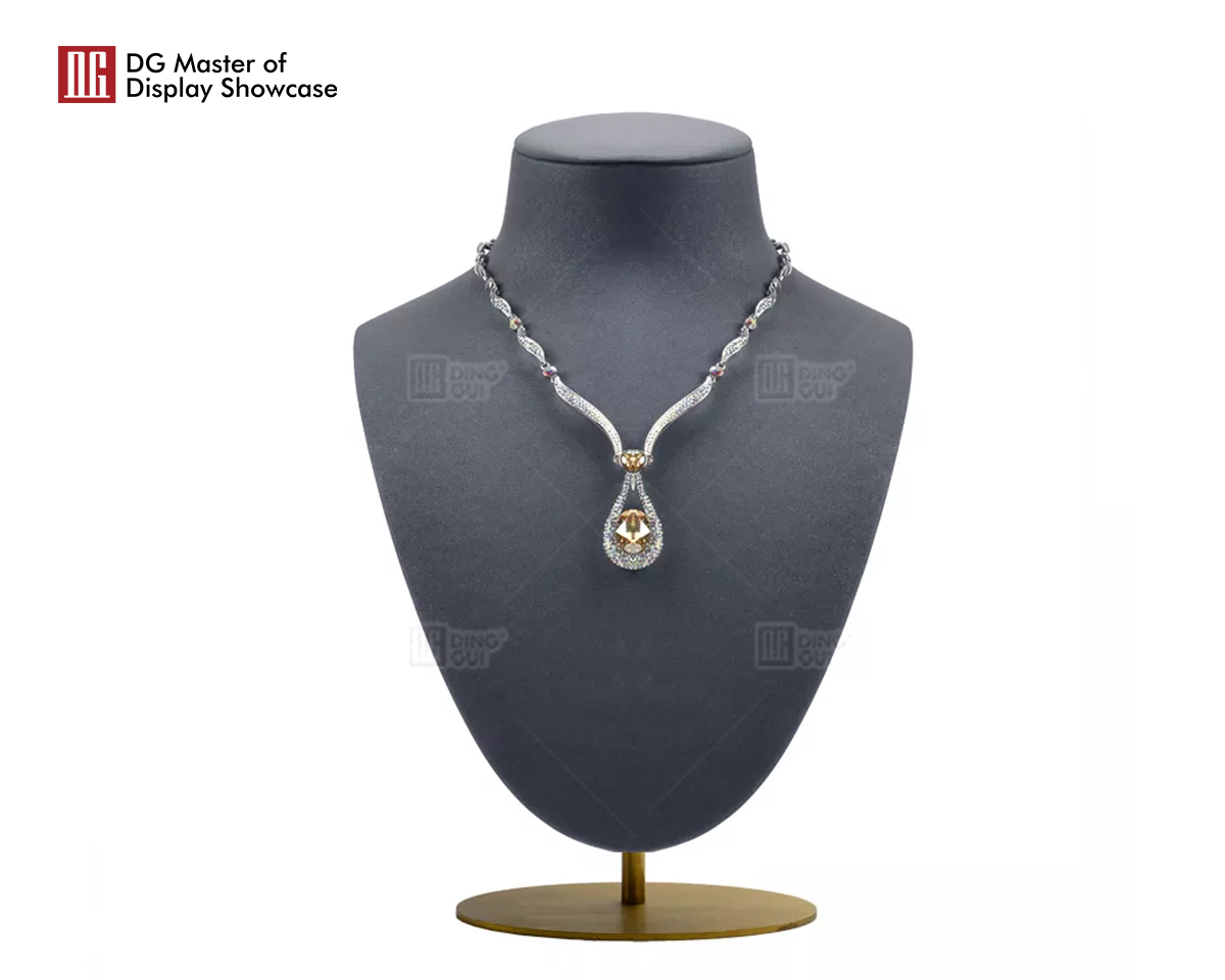 Stainless Steel and Velvet Jewelry Display Set - Elegant Showcase 9