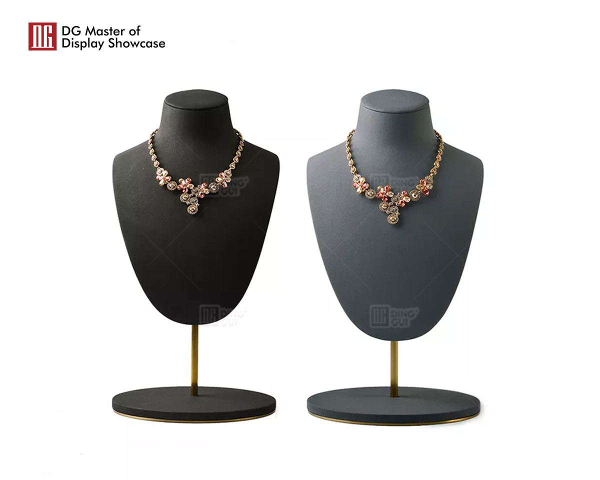 Stainless Steel and Velvet Jewelry Display Set - Elegant Showcase 6