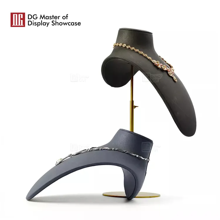 Stainless Steel and Velvet Jewelry Display Set - Elegant Showcase 3