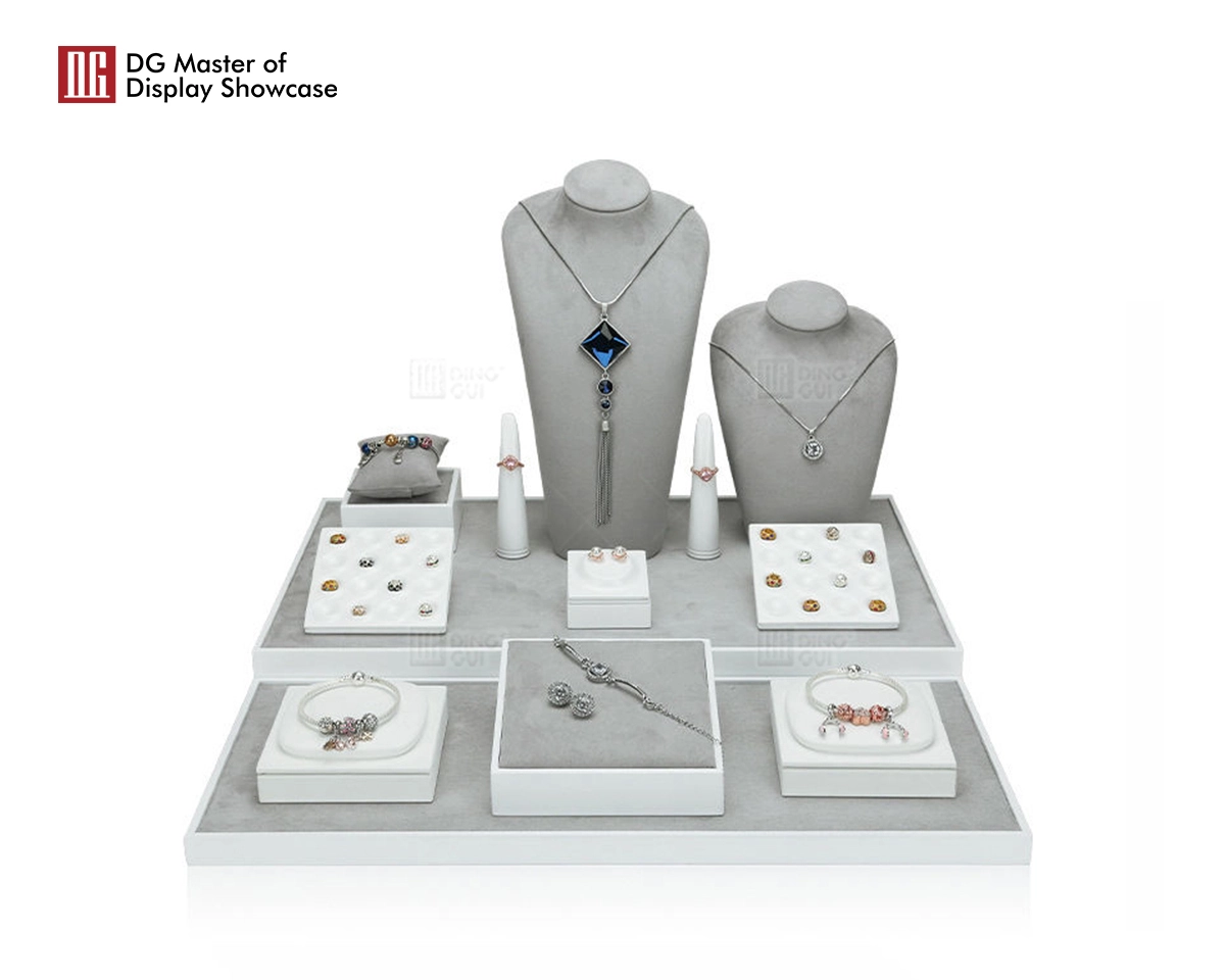 DG Showcase Brugerdefinerede Smykkedisplaysæt Halskæde Øreringe Ringe Rekvisitter Til Butiksudstilling 1