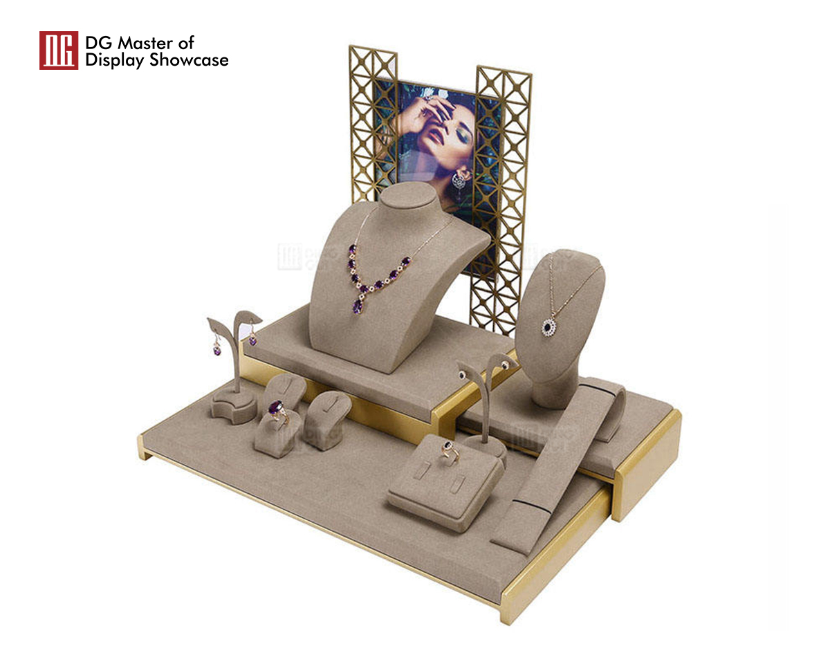 DG Showcase Tilpassede Ruskinds Smykker Rekvisitter Display Rack Halsstativer Til Salg 7