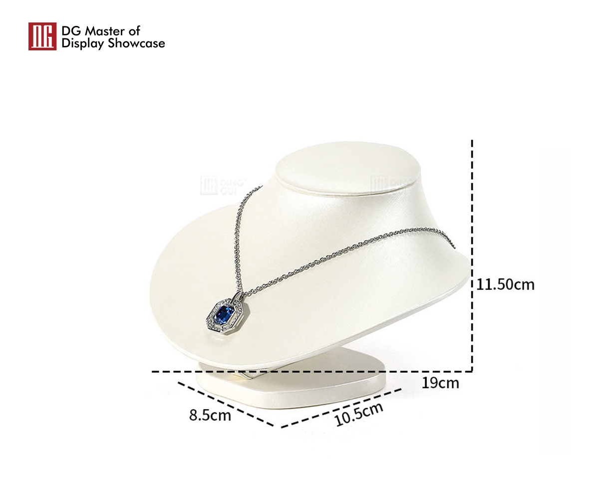 DG Showcase Brugerdefinerede Smykkedisplayrekvisitter Høj kvalitet Halskæde Display Stand Pu læder Smykke Display Set 9