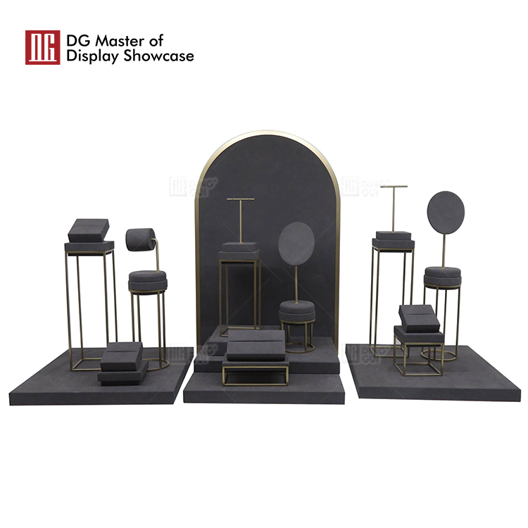 DG Showcase Luxury Jewelry Display Props Bracelet Earrings Ring Necklace Stand Set With Bust 10