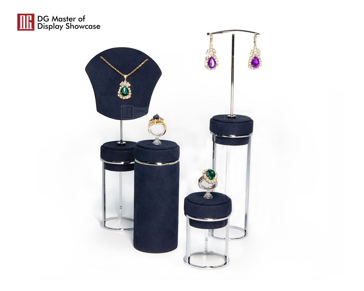 DG Showcase Luxuriosa anulorum ostentatio ferculum inaures ostentationis basis pendentis ornamentis pro taberna gemmarum Novum Stylum 9