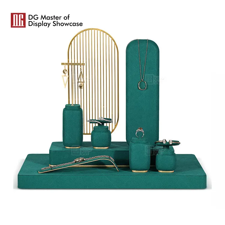 Stainless Steel Velvet Jewelry Display Showcase 2