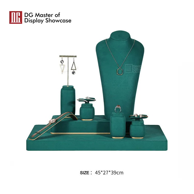 Stainless Steel Velvet Jewelry Display Showcase 3