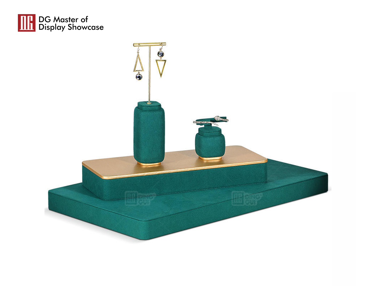 Stainless Steel Velvet Jewelry Display Showcase 9