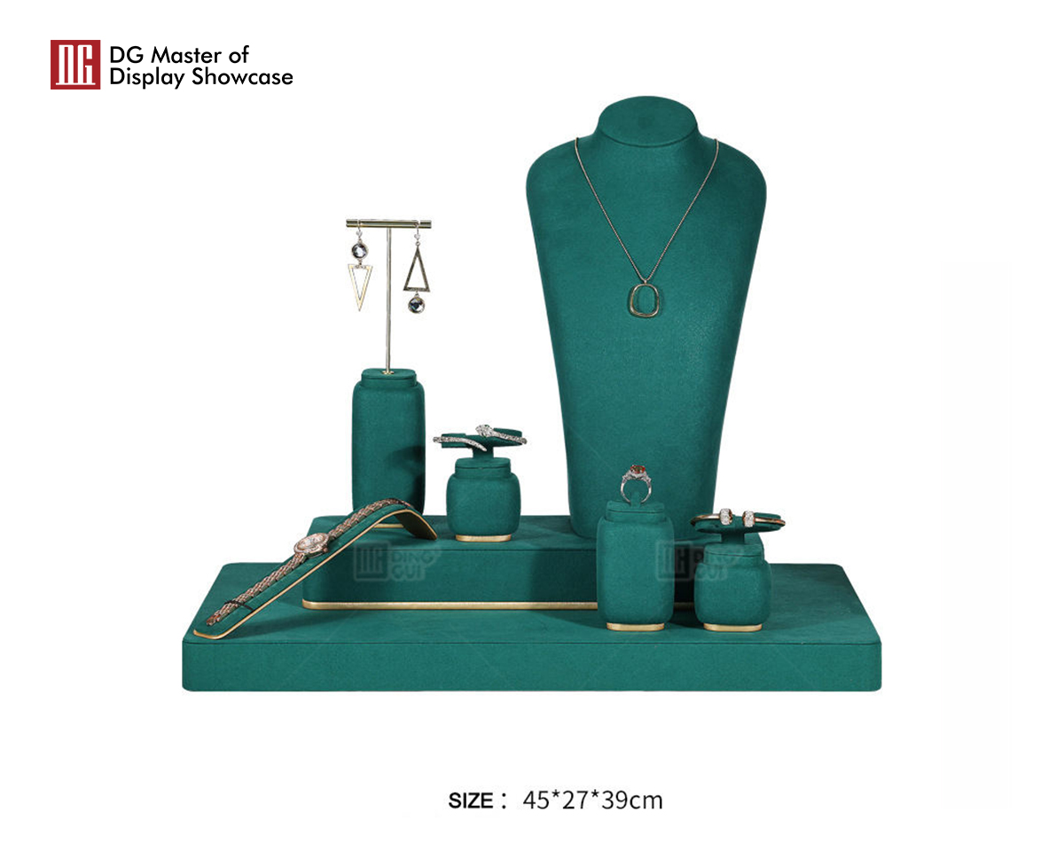 Stainless Steel Velvet Jewelry Display Showcase 8