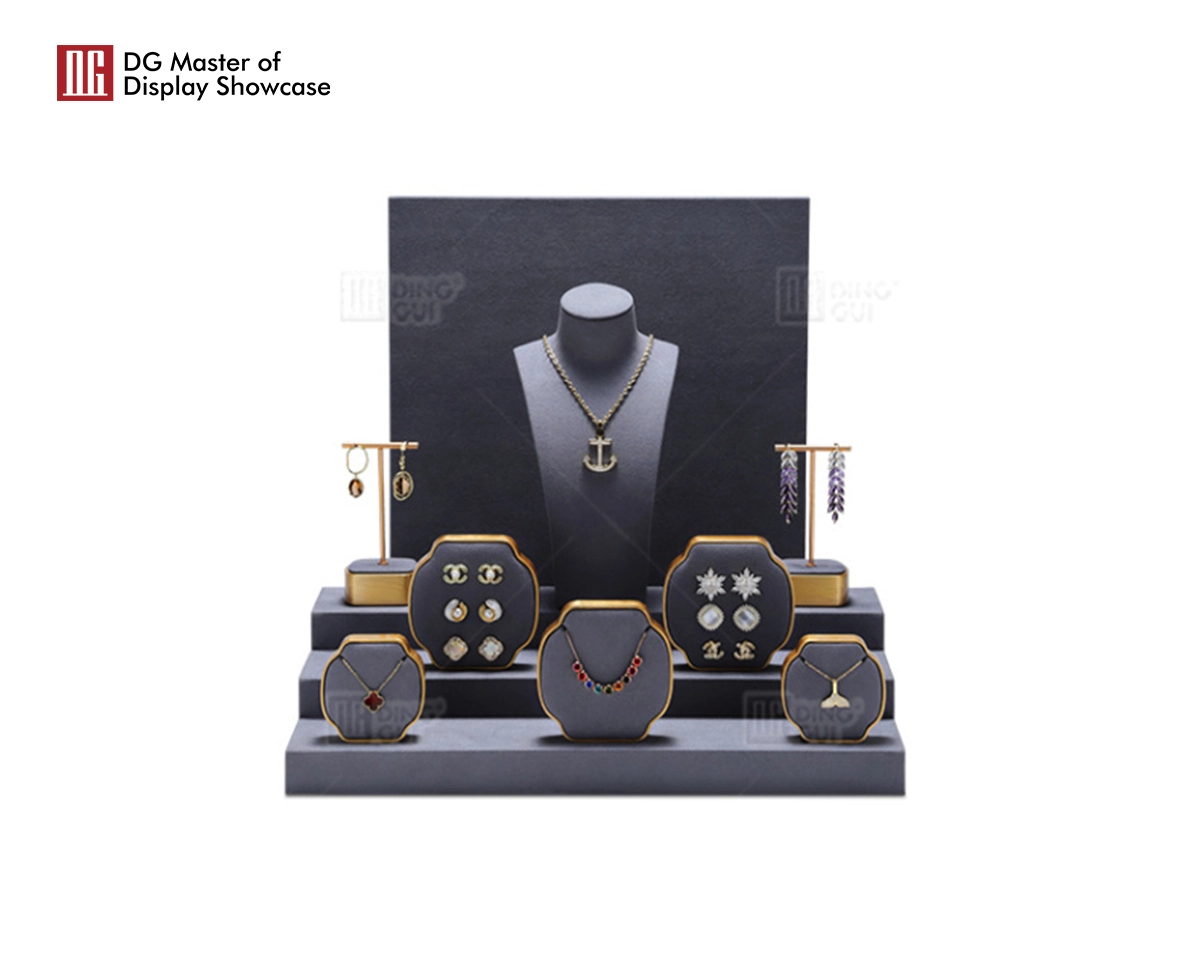 DG နောက်ဆုံးထွက်စိတ်ကြိုက် Window လက်ဝတ်ရတနာ Display Holder Props လက်ကောက် လက်စွပ် လည်ဆွဲ နားကွင်း လက်ဝတ်ရတနာ Display Stand Set 1