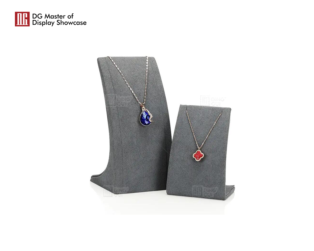 DG New Style Gray window jewelry set display shelf Fancy fine jewelry showcase display props 10