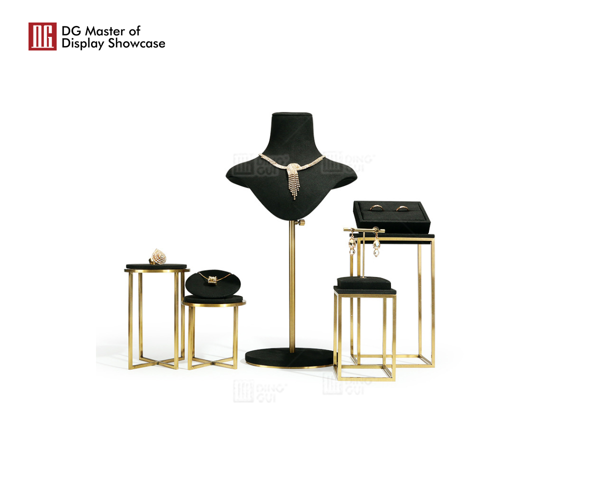 Hot sale custom luxury high quality earrings pendant necklace bust jewelry display stand set 10