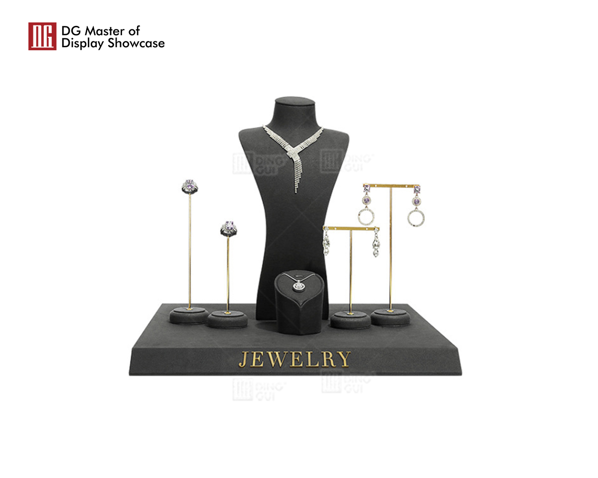 Hot sale custom luxury high quality earrings pendant necklace bust jewelry display stand set 8