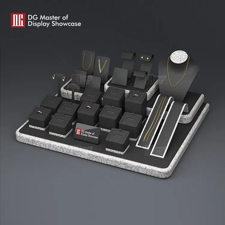 Stainless Steel Velvet Jewelry Display Stand - Elegant and Durable 4