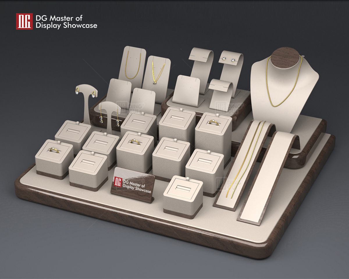 Stainless Steel Velvet Jewelry Display Stand - Elegant and Durable 8