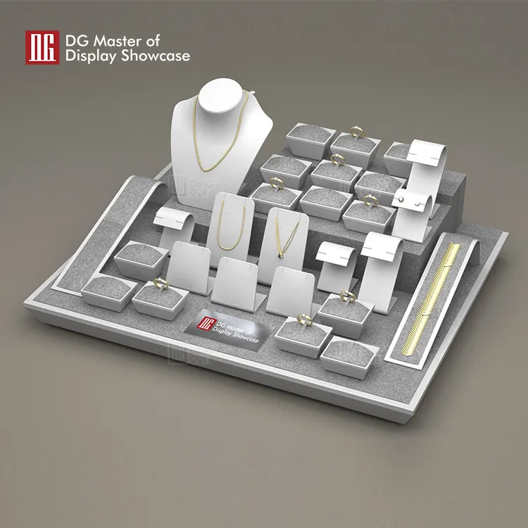 Stainless Steel Velvet Jewelry Display Stand - Elegant and Durable 2