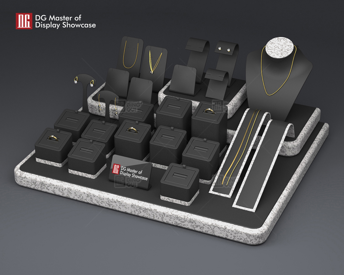 Stainless Steel Velvet Jewelry Display Stand - Elegant and Durable 9