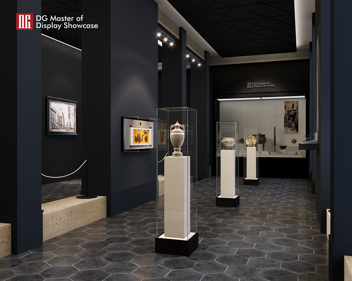 DG Museum-Grade Standing Ceramic Antique Museum Display Showcase 10