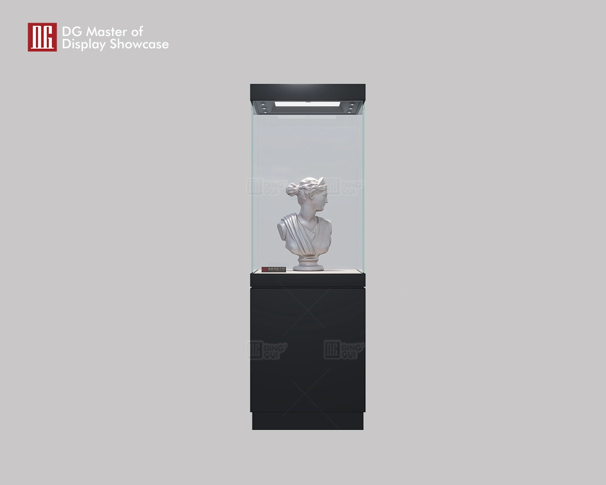DG black high-end upright custom museum display showcase 1