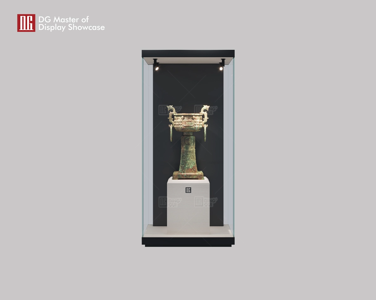 DG New Custom High-Quality Frameless Glass Antique Museum Display Showcase 1