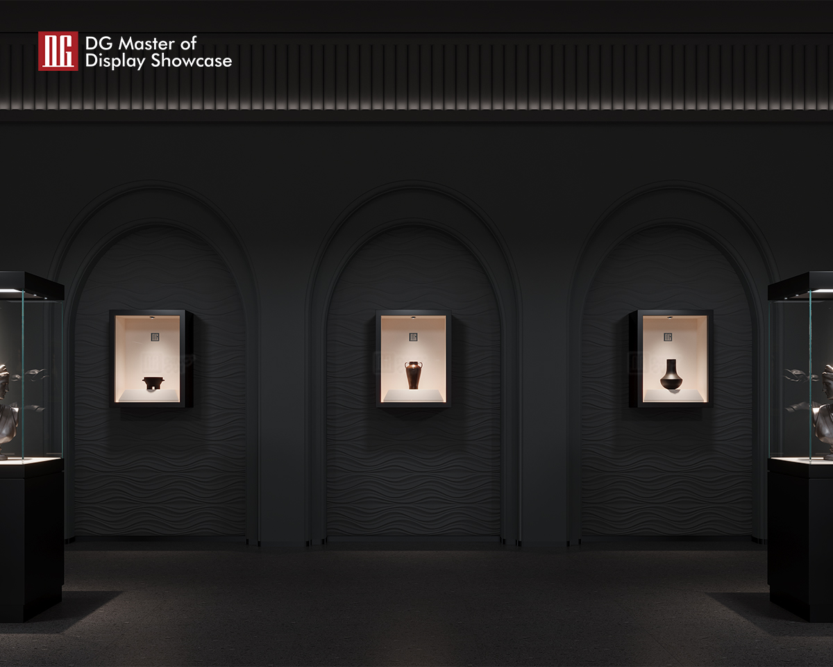 Pinakabagong de-kalidad na museo na nakasabit na cabinet sa dingding ng DG 10