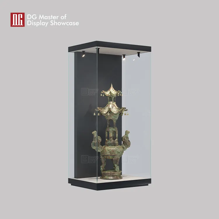 one stop solution transparent glass museum showcase podium design solution | DG Display Showcase 2
