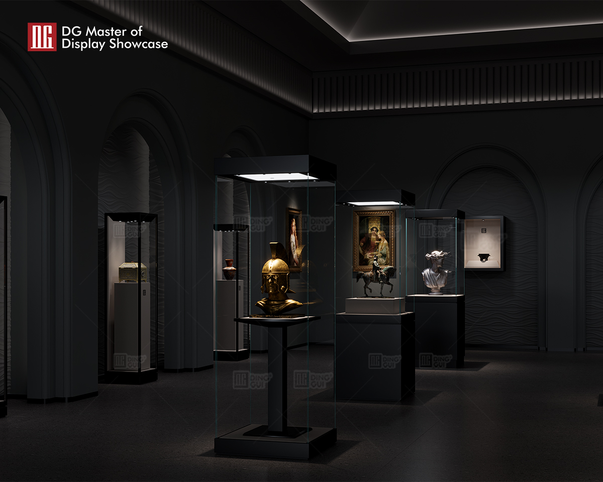 Inilabas ng DG Innovation ang Frameless Vertical Museum Display Showcase 10