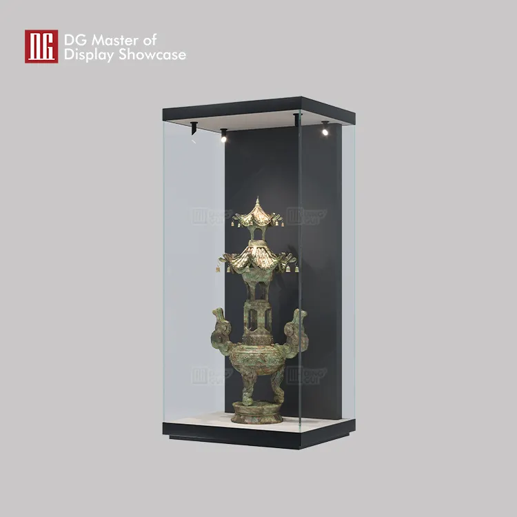 one stop solution transparent glass museum showcase podium design solution | DG Display Showcase 3