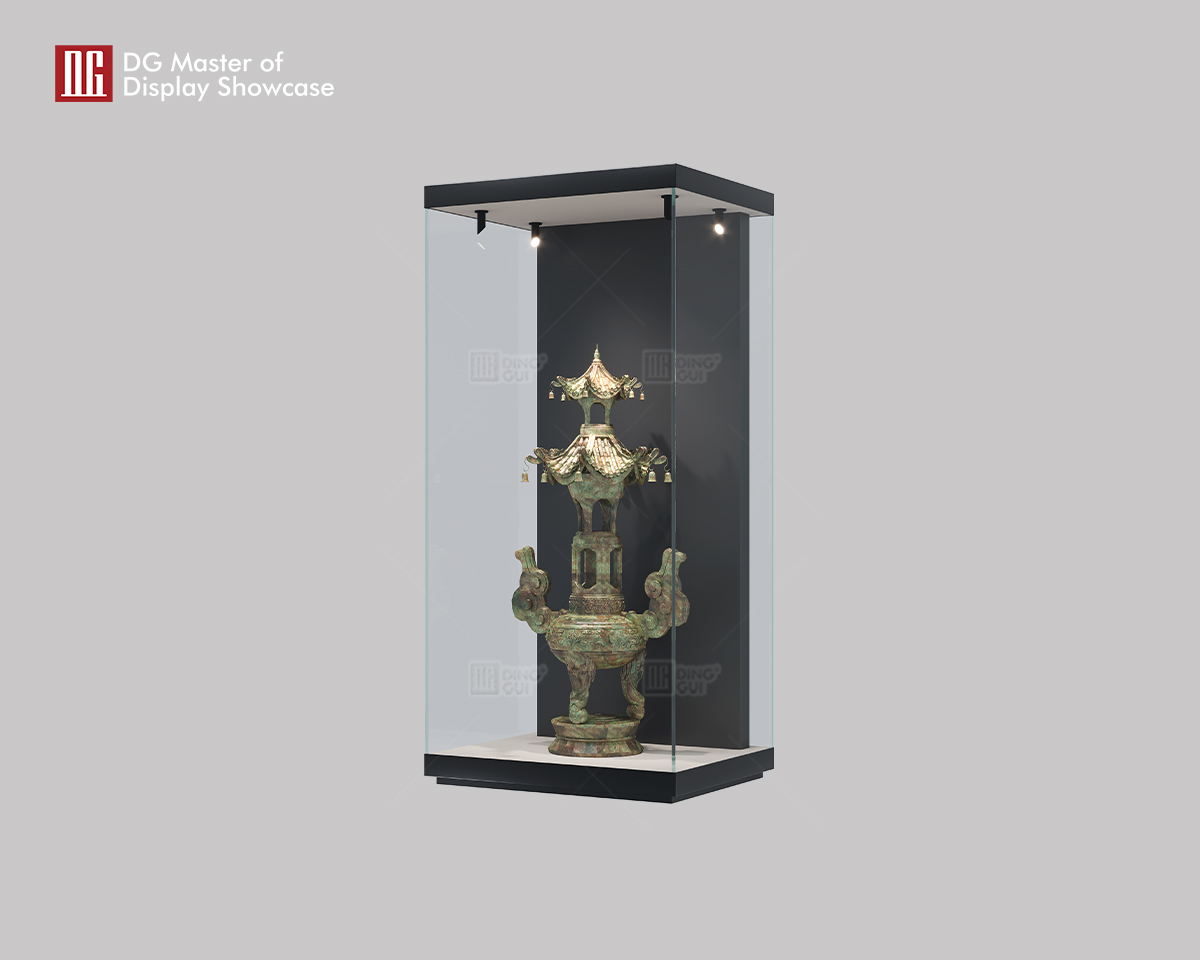 one stop solution transparent glass museum showcase podium design solution | DG Display Showcase 8