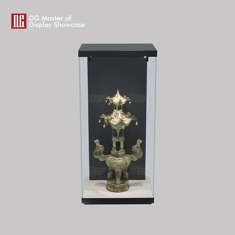 one stop solution transparent glass museum showcase podium design solution | DG Display Showcase 4