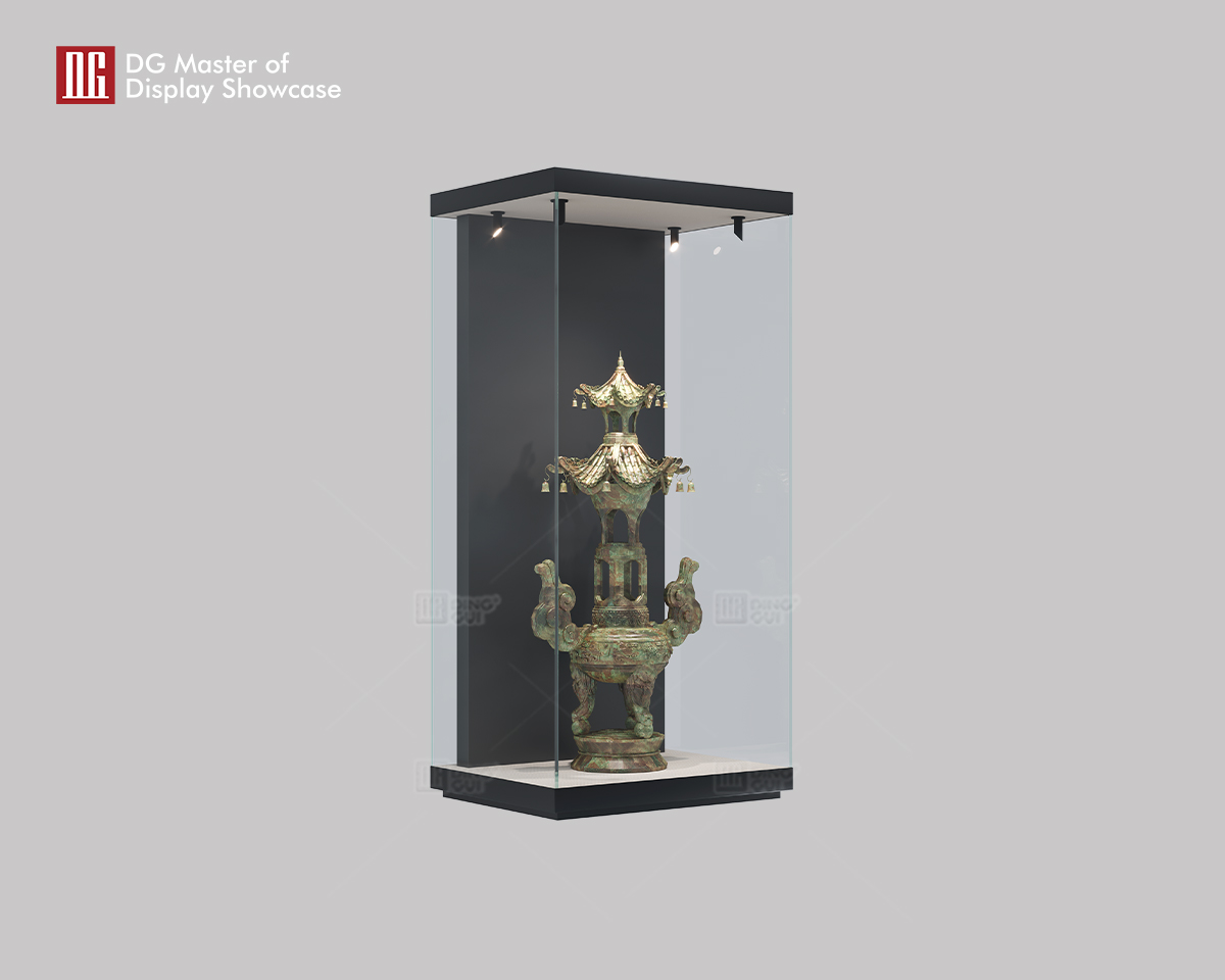 one stop solution transparent glass museum showcase podium design solution | DG Display Showcase 7
