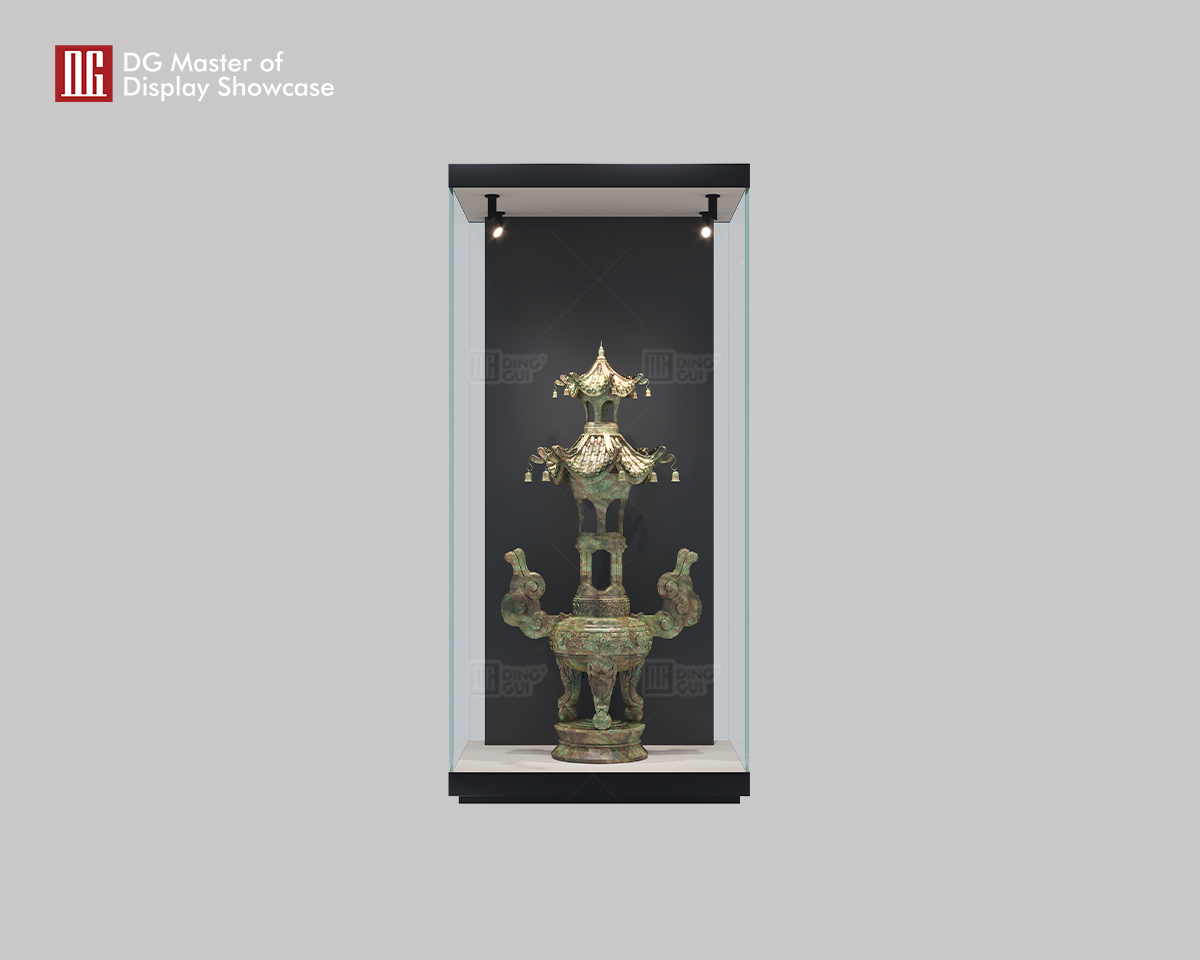 one stop solution transparent glass museum showcase podium design solution | DG Display Showcase 6