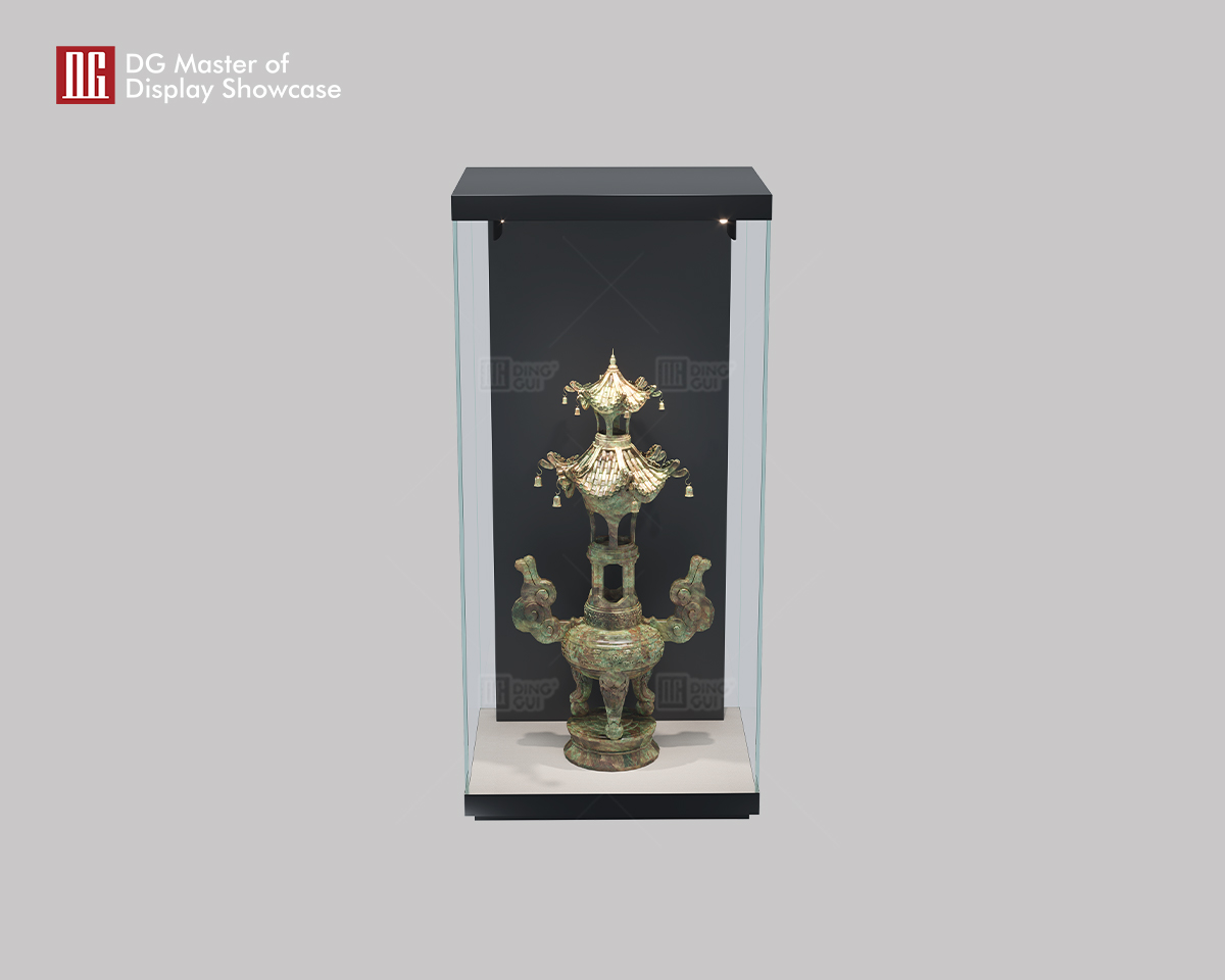 one stop solution transparent glass museum showcase podium design solution | DG Display Showcase 9