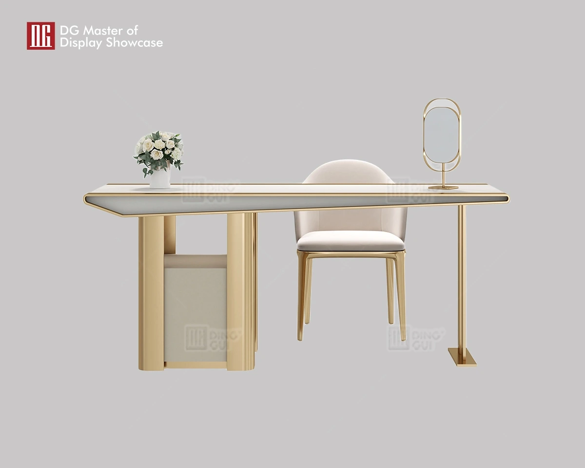 DG High-End Leather Jewelry Experience Table Store Furniture Dekorasyon 1