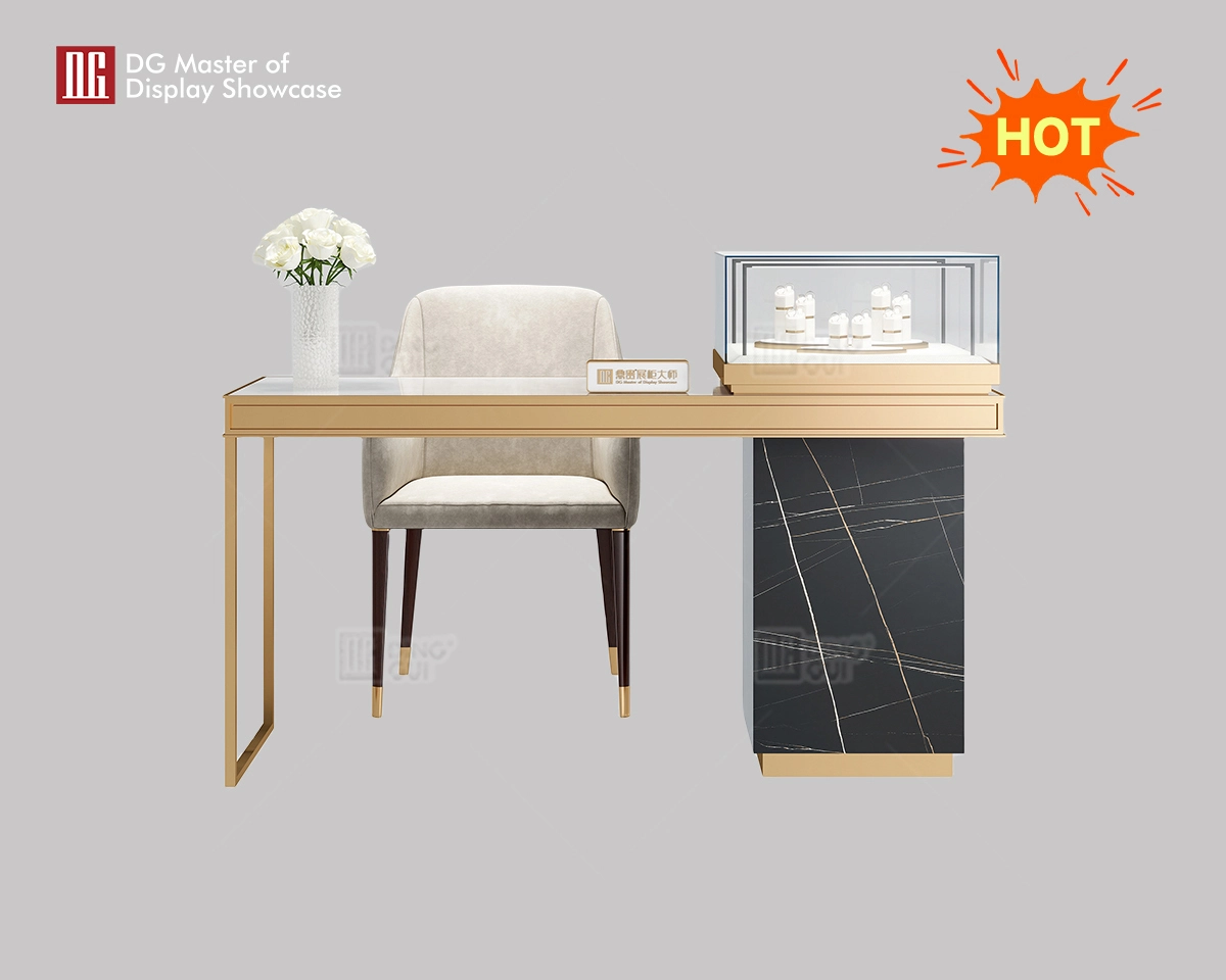 DG Display Showcase 2024 Latest Marble High-end Jewelry Negotiation Table Watch Experience Table 1