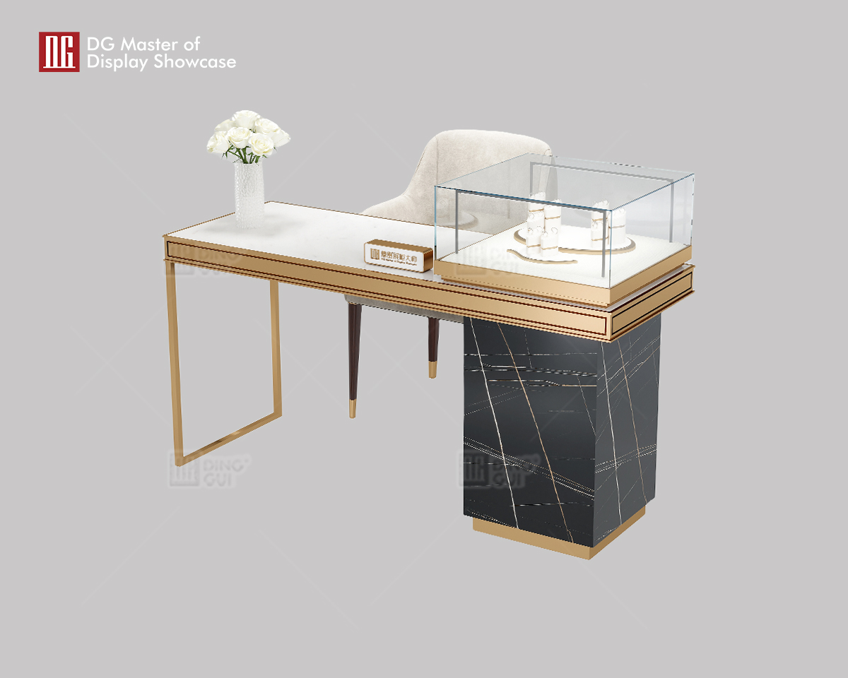 DG Display Showcase 2024 Latest Marble High-end Jewelry Negotiation Table Watch Experience Table 9